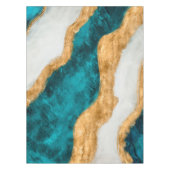 Nappe Watercolor and gold Turquoise Wave Abstract (Devant)