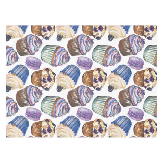 Nappe Watercolor cupcakes (Devant (Horizontal))