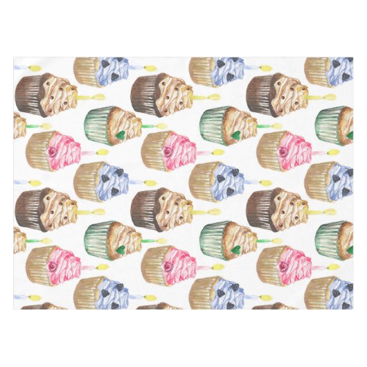 Nappe Watercolor cupcakes (Devant (Horizontal))