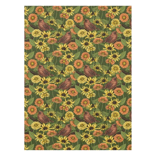 Nappe Wens et fleurs sur vert (Devant)