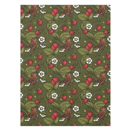 Nappe Wens et fraises sur vert foncé (Devant)