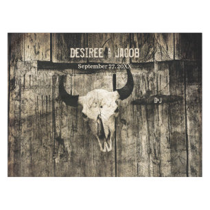 Nappe Western Rustic Mariage Bull Skull Vintage