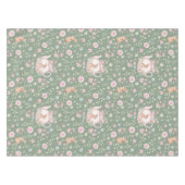Nappe Whimsical Bunny Teapot Spring Floral Pattern (Devant (Horizontal))