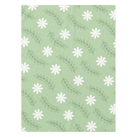 Nappe Whimsical Sage Green Floral Retro, Gai (Devant)