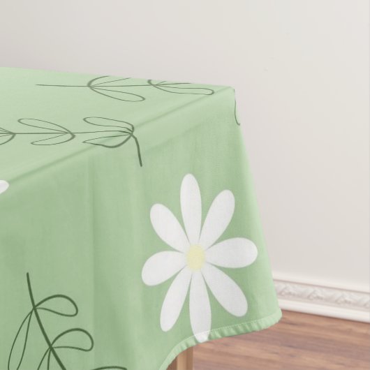 Nappe Whimsical Sage Green Floral Retro, Gai (In Situ)