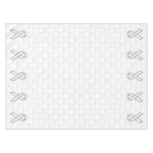 Nappe White Ribbon Awareness Checkers Style (Devant (Horizontal))