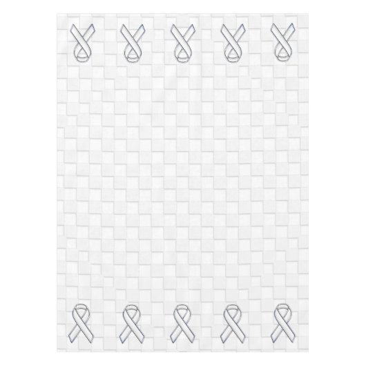Nappe White Ribbon Awareness Checkers Style (Devant)