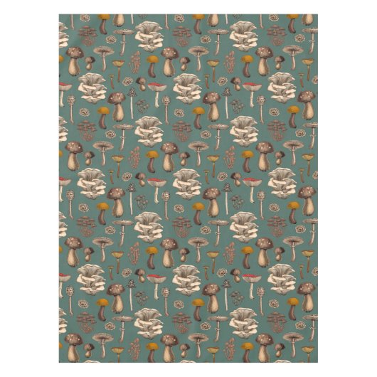 Nappe Wild Mushrooms on pine green (Devant)