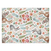 Nappe Wildlife Rabbit Pink Floral Pattern Tablecloth (Devant (Horizontal))
