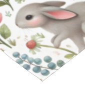 Nappe Wildlife Rabbit Pink Floral Pattern Tablecloth (Angle)