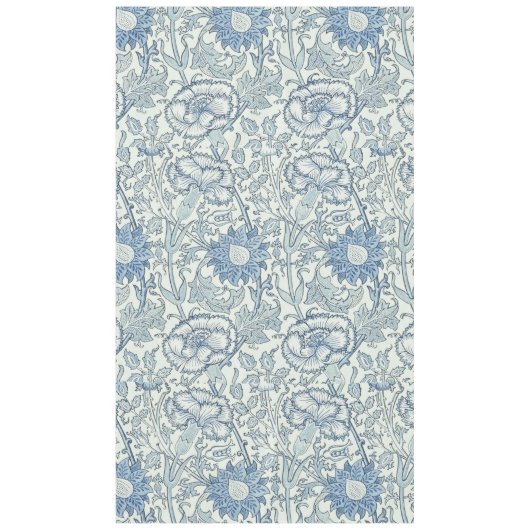Nappe William Morris Beau motif floral, bleu, rose (Devant)