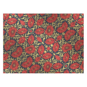 Nappe William Morris Coquelicots Motif Floral à l'or rou