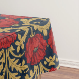 Nappe William Morris Coquelicots Rouge Or Motif Floral