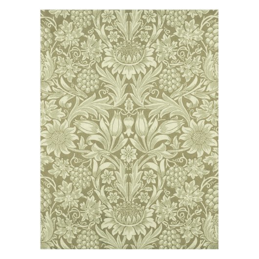 Nappe William Morris Fleur verte tournesol (Devant)