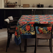 Nappe William Morris Pimpernel bleu rose rouge