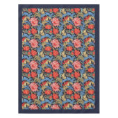 Nappe William Morris Pimpernel bleu rose rouge (Devant)