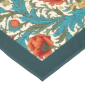 Nappe William Morris Pimpernel terre cuite pastel bleu (Angle)