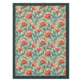 Nappe William Morris Pimpernel terre cuite vert pastel (Devant)