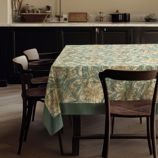 Nappe William Morris Pimpernel vert ivoire bleu