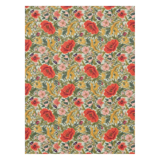 Nappe William Morris Poppies Floral Art Nouveau Pattern  (Devant)