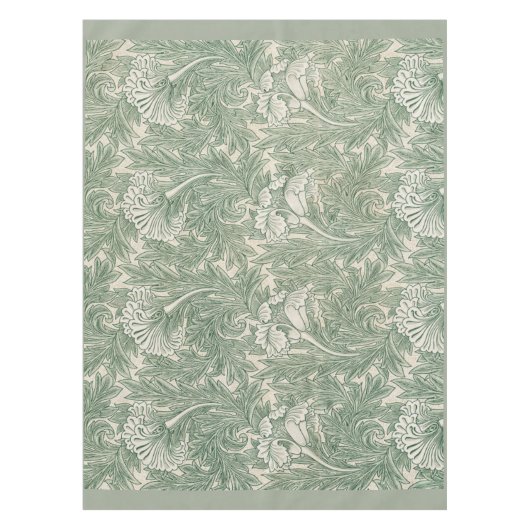 Nappe William Morris tulip fond textile vert (Devant)