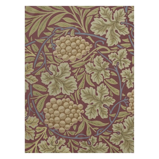 Nappe William Morris Vine Grappe Rouge Vert Art (Devant)