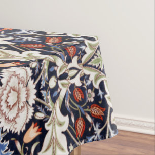 Nappe William Morris Vintage motif floral Fleurs Bleu