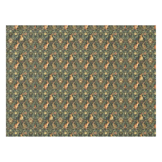 Nappe William Morris Woodland Lapins floraux Noël (Devant (Horizontal))