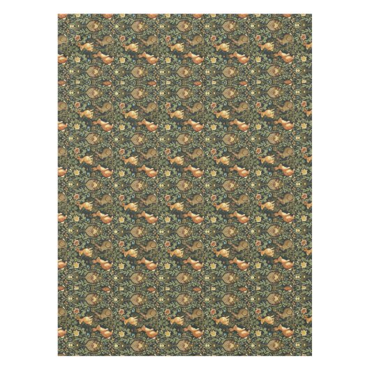 Nappe William Morris Woodland Lapins floraux Noël (Devant)