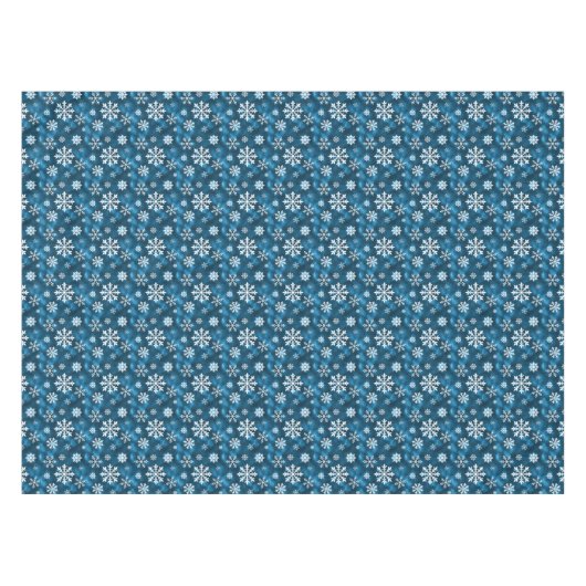 Nappe Winter Snowflakes Pattern On Cool Abstract Blue (Devant (Horizontal))