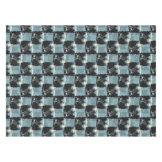 Nappe Wolf Howling À Moon Design Motif (Devant (Horizontal))