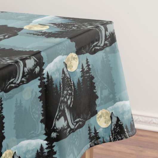 Nappe Wolf Howling À Moon Design Motif