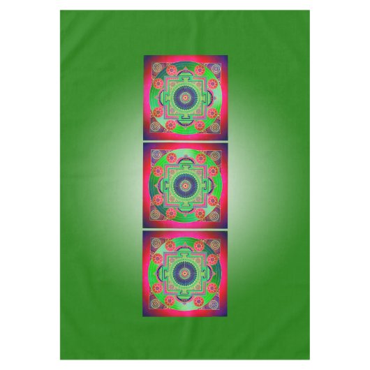 Nappe YANTRA - grande roue - vert rose (Devant)