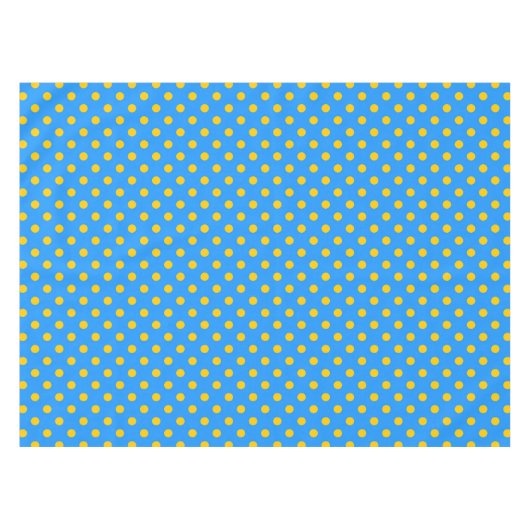Nappe Yellow On Blue Polka Dots Pattern Design (Devant (Horizontal))