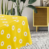 Nappe Yellow tablecloth with daisies