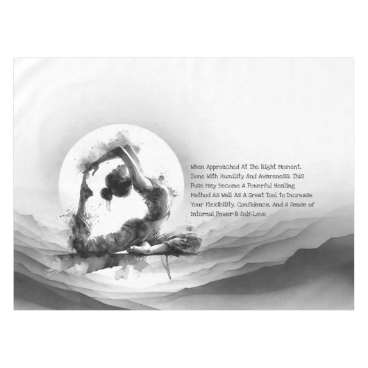 Nappe Yoga Reiki à une jambe King Pigeon Pose Aquarelle (Devant (Horizontal))