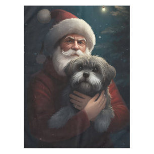 Nappe Yorkipoo avec le Père Noël Festif Noël