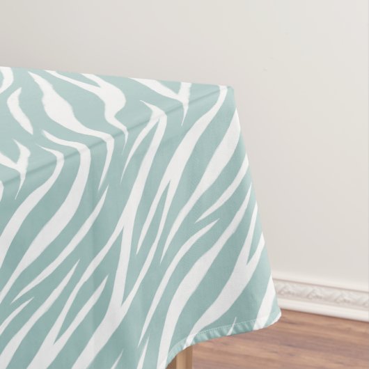 Nappe Zebra Imprimer Blanc Sage Vert mignon Moderne Moti (In Situ)