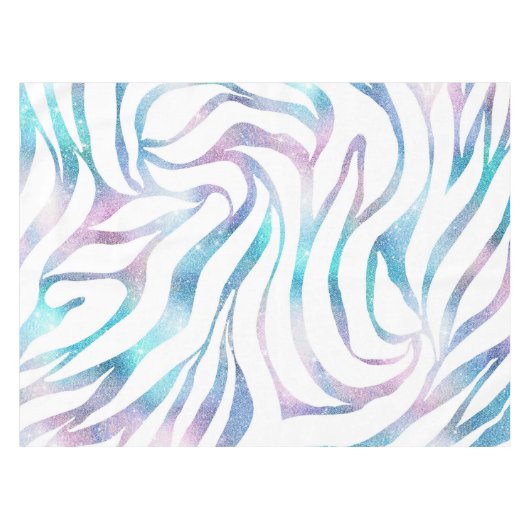 Nappe Zebra moderne Imprimer Glam Bleu Violet Parties sc (Devant (Horizontal))