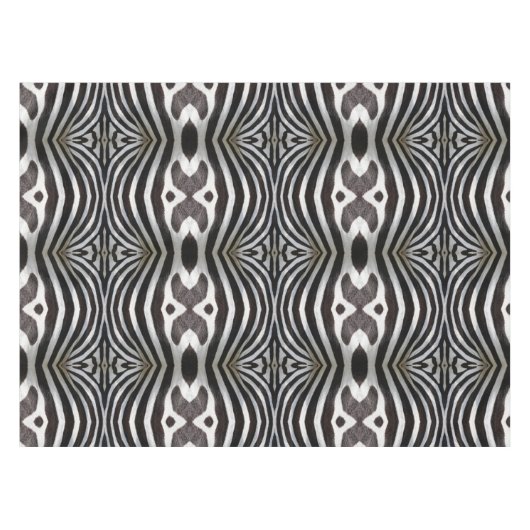 Nappe Zebra Stripes Motif noir et blanc Élégant (Devant (Horizontal))