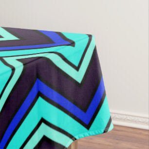 Nappe Zigzag en chevron bleu et noir