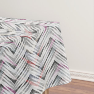 Nappe Zigzag, géométrique, gris, lilas, rose, noir, band