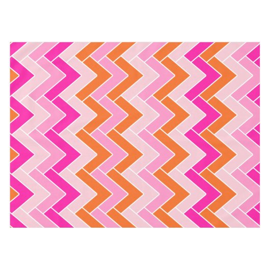Nappe Zigzag Pink Et Orange Chevron (Devant (Horizontal))