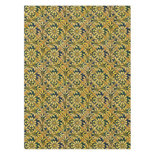 Nappe Zinnia audacieux sur un treillis en jaune de