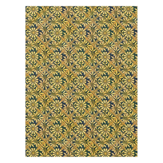 Nappe Zinnia audacieux sur un treillis en jaune de (Devant)