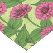 Nappe Zinnias rose sur vert clair (Angle)