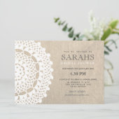 Napperon de dentelle et invitation de partie de (Debout devant)