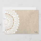 Napperon de dentelle et invitation de partie de (Dos)