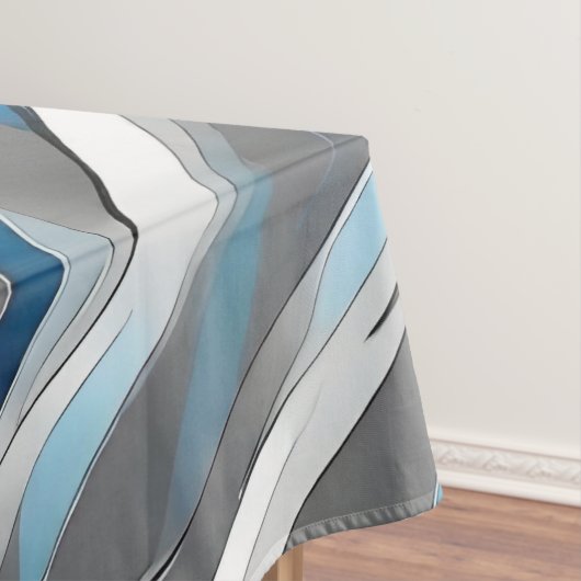 Nappes aux lignes gris, blanc et bleu motif (In Situ)