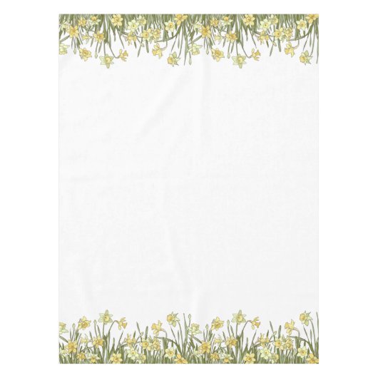 Nappes avec bordure florale de jonquilles jaunes (Devant)